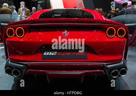 Ferrari 812 Superfast auf dem 87. Internationalen Genfer Autosalon Stockfoto