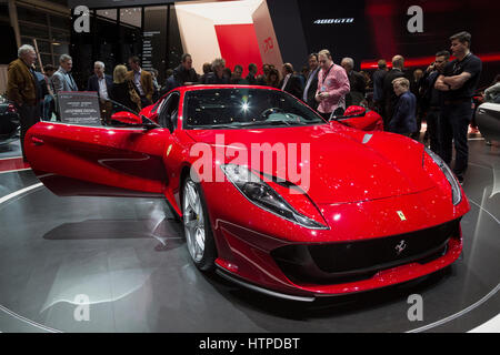 Ferrari 812 Superfast auf dem 87. Internationalen Genfer Autosalon Stockfoto