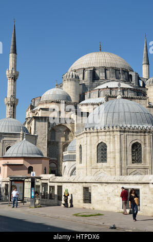 Doms und Minarette der Sultan Ahmed Moschee in Istanbul Stockfoto
