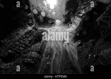 Die Landschaften und historische Madakaripura Wasserfall in Ost Java Indonesien fühlen Stockfoto