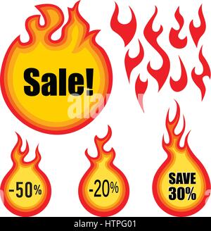 Verkauf label Vektor einrichten. hot Preis Aufkleber Stock Vektor