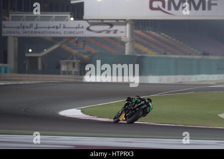 12. März 2017, Losail Circuit, Katar.  Johann Zarco, Yamaha während der Schlusstag der MotoGP Wintertest in Losail International Circuit reitet. Stockfoto