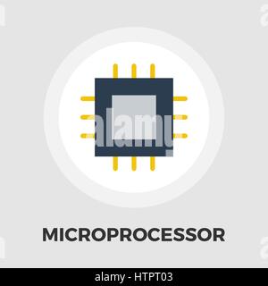 Mikroprozessor-Symbol Vektor. Flach-Symbol auf dem weißen Hintergrund isoliert. Editierbare EPS-Datei. Vektor-Illustration. Stock Vektor