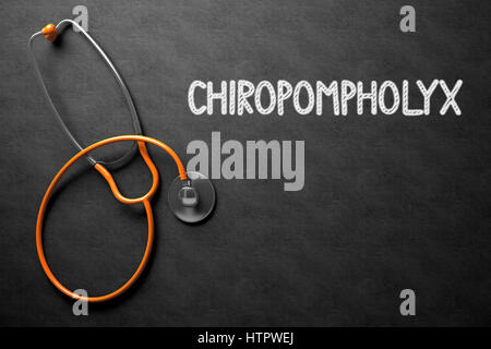 Chiropompholyx Konzept an Tafel. 3D Illustration. Stockfoto