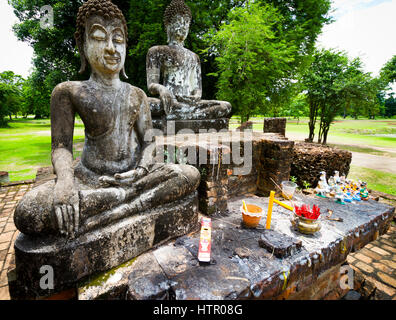 Buddha-Statue. Wat Phra Phai Luang. Sukhothai Historical Park. Thailand. Stockfoto
