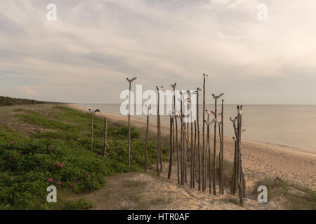 Kunstwerke auf der Kurland spucken, Ostsee, Deutschland, Osteuropa Stockfoto