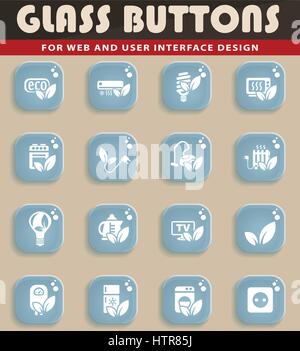 Eco-Web-Symbole für User Interfacedesign Stock Vektor