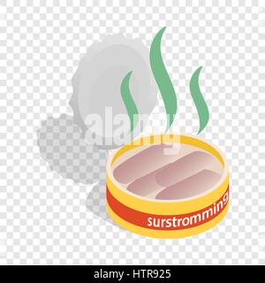 Kann der Surstomming, dänische fermentierten Hering-Symbol Stock Vektor