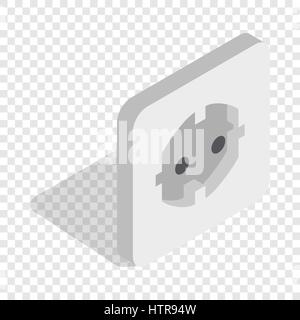 Weiße Steckdose isometrische Symbol Stock Vektor