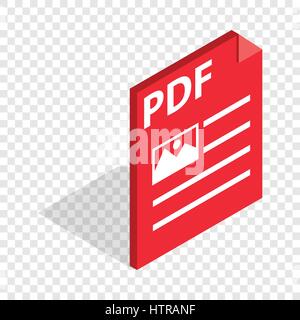 Datei-Format PDF-isometrische Dokumentsymbol Stock Vektor