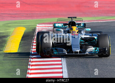 Circuit de Catalunya, Barcelona in der Nähe von Barcelona, Spanien, 27.2.-2.3.2017, Formel 1 Testtage---Lewis Hamilton (GBR), Mercedes-Benz W08 EQ Power+ Stockfoto