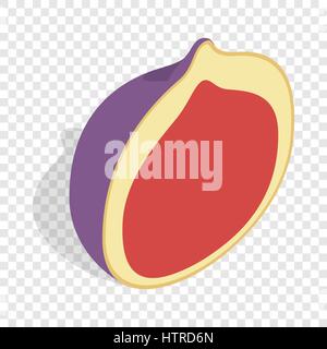 Die Hälfte der Fig Früchte isometrische Symbol Stock Vektor