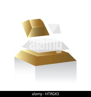 Abstrakt 3D Gold Objektstil Stock Vektor