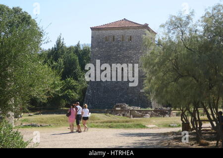 Nationalpark butrint ist eine der wichtigsten archäologischen Stätten in Albanien. Es schützt Bereich der historischen Landschaft, der Archäologie und der Umwelt. Stockfoto