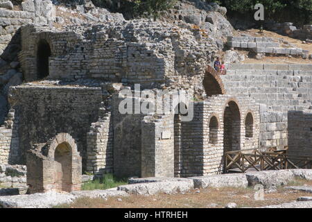 Nationalpark butrint ist eine der wichtigsten archäologischen Stätten in Albanien. Es schützt Bereich der historischen Landschaft, der Archäologie und der Umwelt. Stockfoto