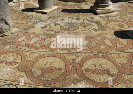 Nationalpark butrint ist eine der wichtigsten archäologischen Stätten in Albanien. Es schützt Bereich der historischen Landschaft, der Archäologie und der Umwelt. Stockfoto