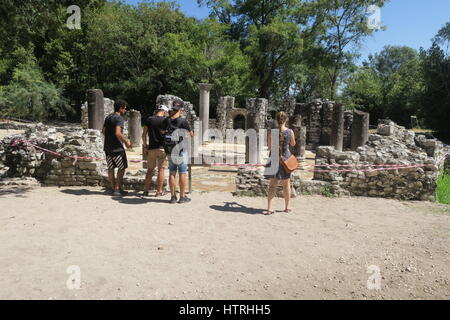 Nationalpark butrint ist eine der wichtigsten archäologischen Stätten in Albanien. Es schützt Bereich der historischen Landschaft, der Archäologie und der Umwelt. Stockfoto