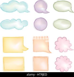 Sprechblase. Symbol Chat. Blatt Papier für Hinweis frame Elemente Stock Vektor