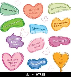 Sprechblase. Symbol Chat. Blatt Papier für Hinweis frame Elemente Stock Vektor