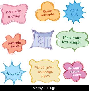 Sprechblase. Symbol Chat. Blatt Papier für Hinweis frame Elemente Stock Vektor