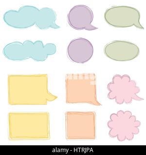 Sprechblase. Symbol Chat. Blatt Papier für Hinweis frame Elemente Stock Vektor