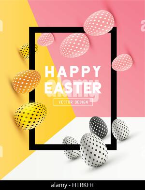 Eine abstrakte Ostern Rahmendesign mit 3D-Effekten und Raum für Förderung / Urlaub Nachrichten. Vektor-illustration Stock Vektor