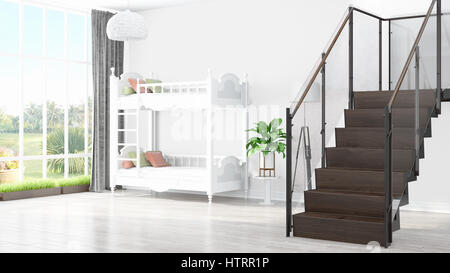 Modernes helles Interieur. 3D-Rendering Stockfoto