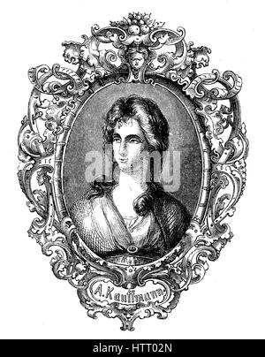 Maria Anna Angelika Kauffmann, 1741? 1807, in der Regel bekannt auf Englisch als Angelica Kauffman, war ein Schweizer klassizistischen Maler, Reproduktion von einem Holzschnitt aus dem Jahr 1880, digital verbessert Stockfoto