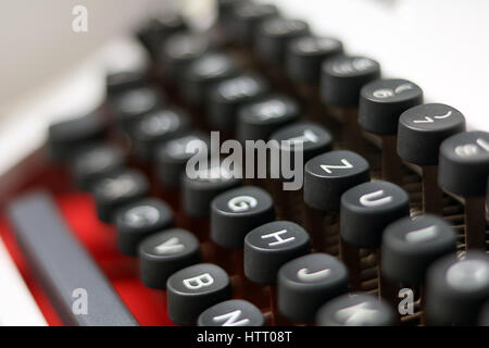 Close-up/Detail aus einem Vintage Schreibmaschine Stockfoto