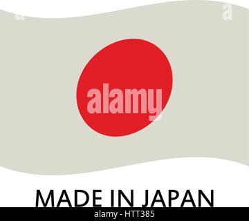 Hergestellt in Japan auf weißem Hintergrund in Vektor dargestellt Stock Vektor