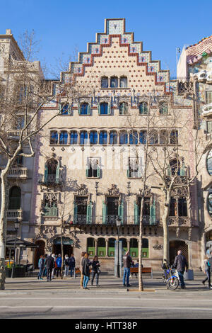 Casa Amatller ist ein Gebäude des Modernismus Stil in Barcelona, entworfen von Josep Puig Cadafalch, Katalonien, Spanien. Stockfoto