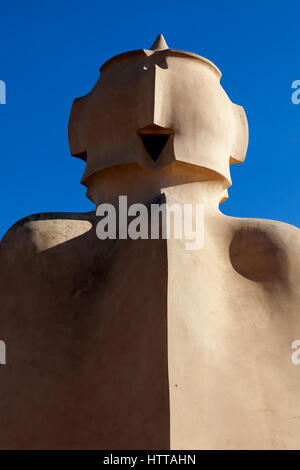 Casa Milà / La Pedrera, der letzte große Wohn Arbeit von Gaudí, Barcelona, Katalonien, Spanien. Stockfoto