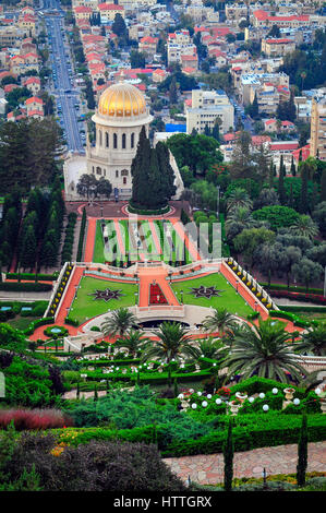 Die beeindruckende Bahai-Gärten in Haifa, Israel. Stockfoto