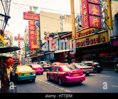 Taxis in Chinatown. Bangkok, Thailand. Stockfoto