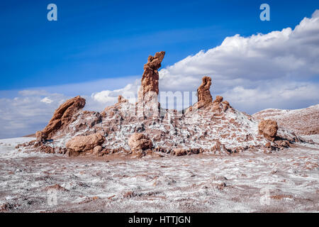 Las Tres Marias rockt, im Valle De La Luna in San Pedro de Atacama, Chile Stockfoto