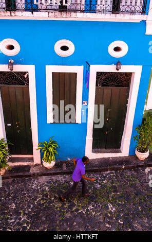 Kolonialen Gebäude in Pelourinho, Salvador (Salvador de Bahia), Bahia, Brasilien, Südamerika Stockfoto