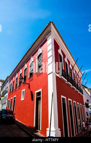 Kolonialen Gebäude in Pelourinho, Salvador (Salvador de Bahia), Bahia, Brasilien, Südamerika Stockfoto