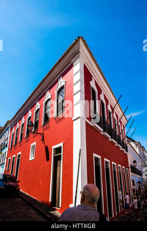 Kolonialen Gebäude in Pelourinho, Salvador (Salvador de Bahia), Bahia, Brasilien, Südamerika Stockfoto