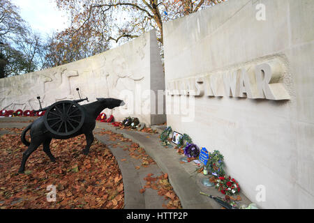 Die Tiere im War Memorial, Hyde Park, London, England Stockfoto