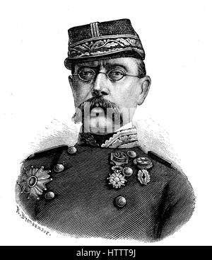 Militärische Menschen in Franco-Preussischer Krieg 1870 - 1871, Louis Leon Cesar Faidherbe, 3. Juni 1818 - 29. September 1889, war ein französischer general und Kolonialbeamter, Reproduktion von einem Holzschnitt aus dem Jahr 1882, digital verbessert Stockfoto