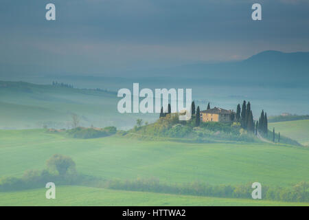 Die private Villa Podere Belvedere in San Quirico d ' Orcia, Orcia-Tals, Siena Bezirk, Toskana, Italien Stockfoto