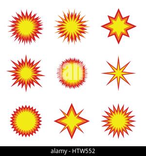 Explosion-Icon-set Stock Vektor