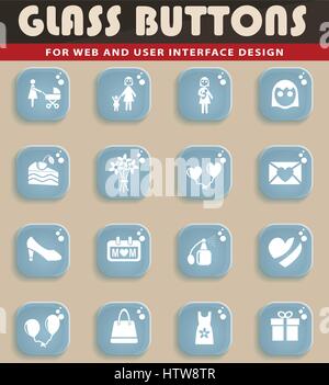 Mohter Tag Web Icons für User Interfacedesign Stock Vektor