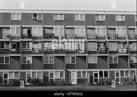 Archiv Bild eines Blocks des Rates Wohnungen, Sozialwohnungen, Lambeth, London, England, 1979 Stockfoto