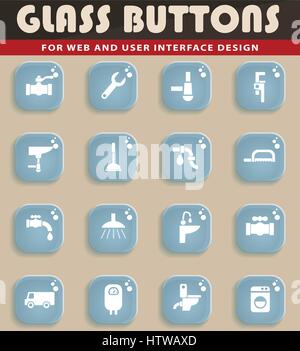 Sanitär-Service Web-Symbole für User Interfacedesign Stock Vektor