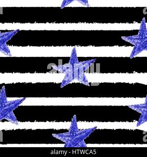 Abstrakte Hand gezeichnet Star Musterdesign Hintergrund Vektor Illu Stock Vektor