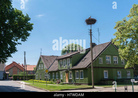 Holzhäuser in Rusne, Litauen, Baltikum, östliche Rurope Stockfoto