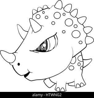 Illustration von niedlichen Cartoon blau Baby Triceratops Dinosaurier. Vektor EPS 8. Stock Vektor