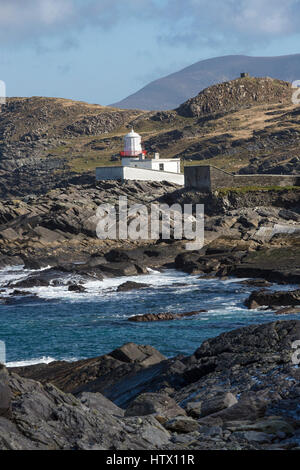 Valentia Island Leuchtturm in Cromwell Punkt auf Valentia Island in County Kerry, Irland. Stockfoto