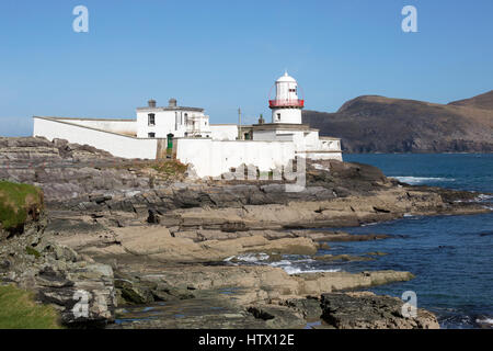 Valentia Island Leuchtturm in Cromwell Punkt auf Valentia Island in County Kerry, Irland. Stockfoto